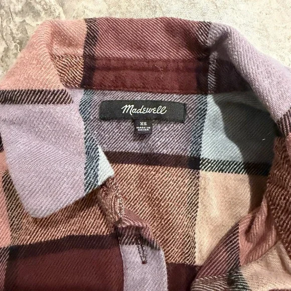 Madewell Flannel Shirt Jacket Womens XS Sunday Shacket Pockets Plaid Very Soft - Picture 3 of 7